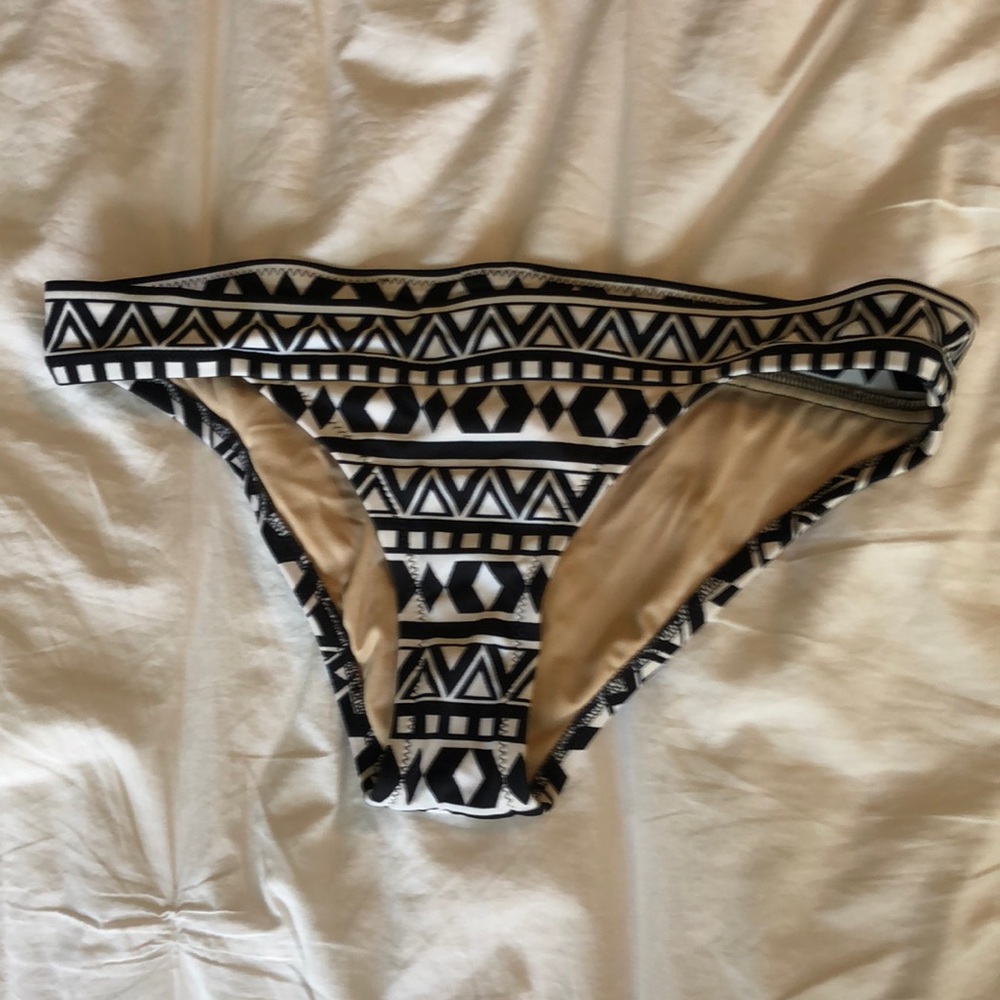 J.Crew black and white print bikini bottom
